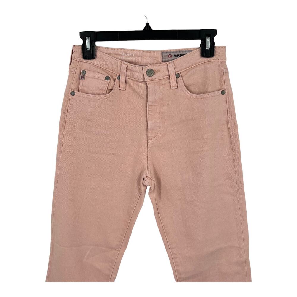 AG Adriano Goldschmied jeans The Isabelle high rise straight crop pink size 26 - Picture 3 of 7